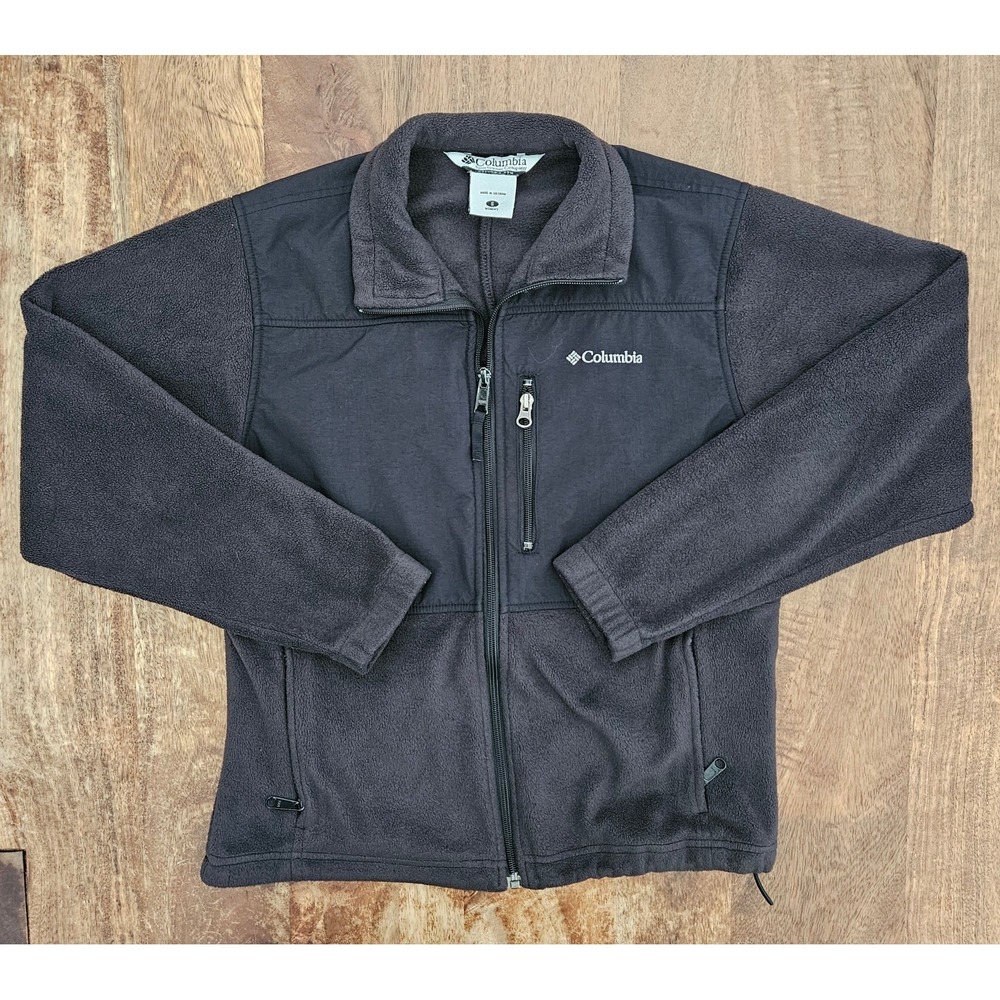 Columbia Full-Zip Jacket Womens S Black Fleece Nylon Hybrid